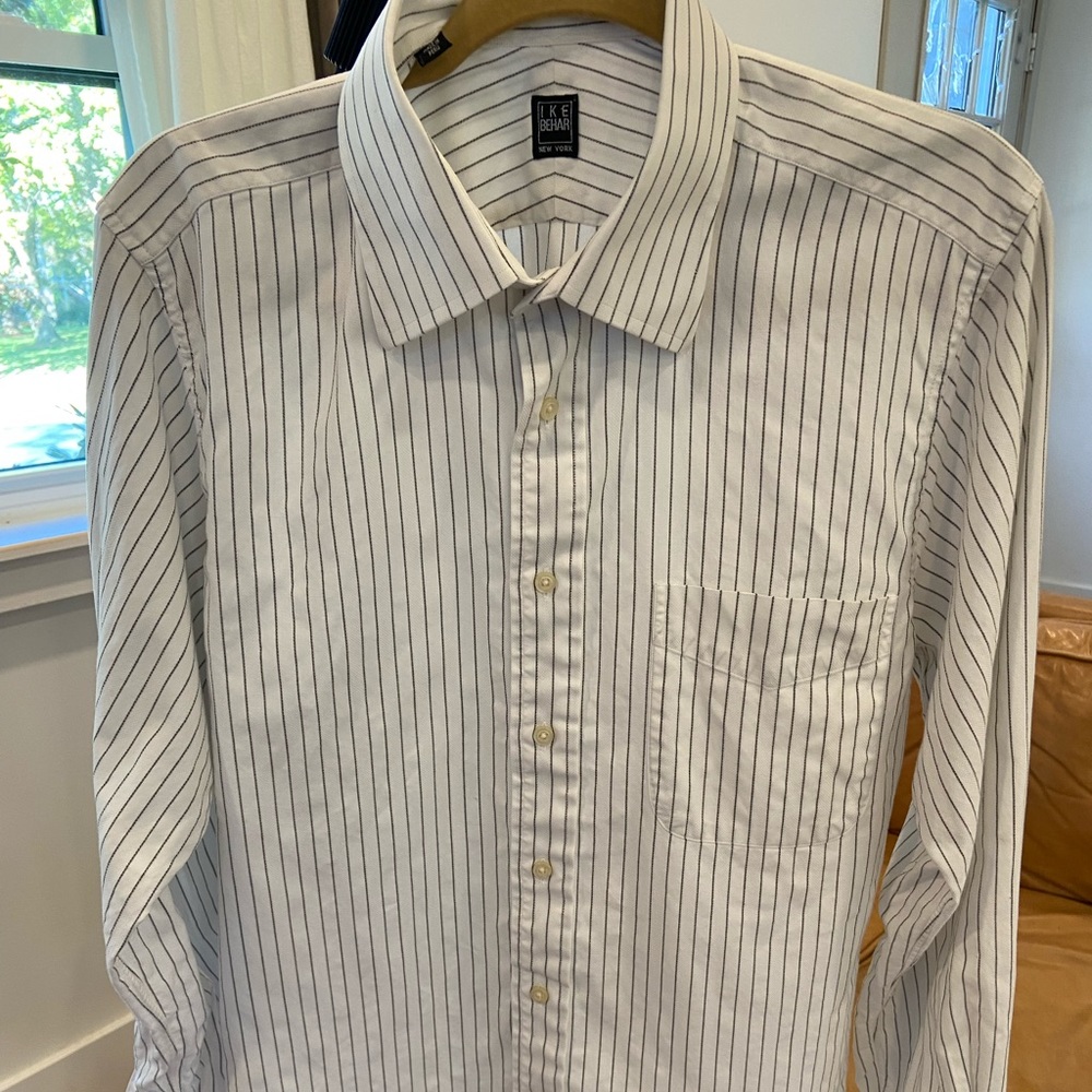 Mens Designer Brand Button Down Shirt 16/35 Custom Tailored Ike Bear